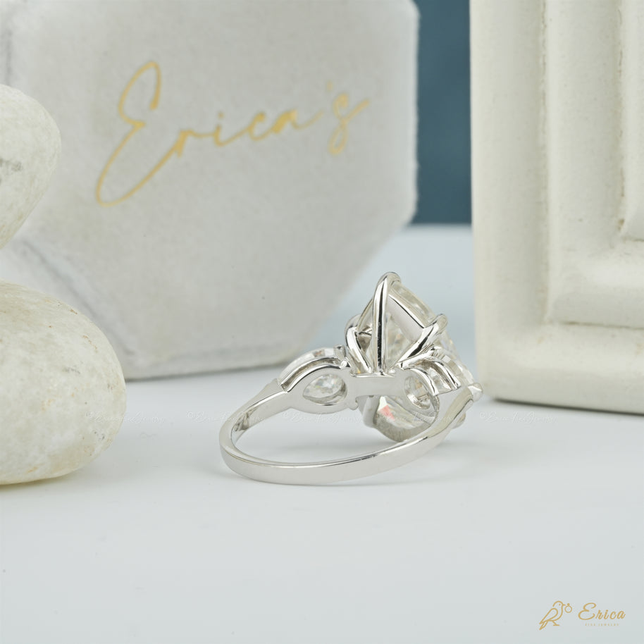 The Blossom - Pear Three Stone Filigree