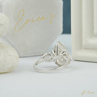 The Blossom - Pear Three Stone Filigree