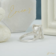 The Grandeur - Emerald Double Halo Split Shank