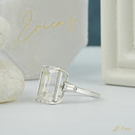 The Gatsby - Emerald Three Stone with Baguettes