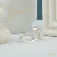 The Gatsby - Emerald Three Stone with Baguettes