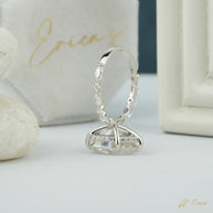The Dewdrop - Pear Hidden Halo Station Ring