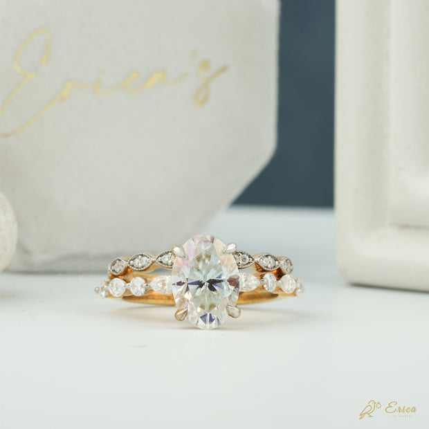 The Heirloom - Oval Milgrain Bridal Set