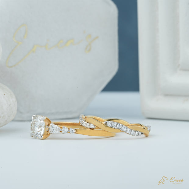 The Entwined - Round Bridal Set with Lab Grown Diamond Twisted
