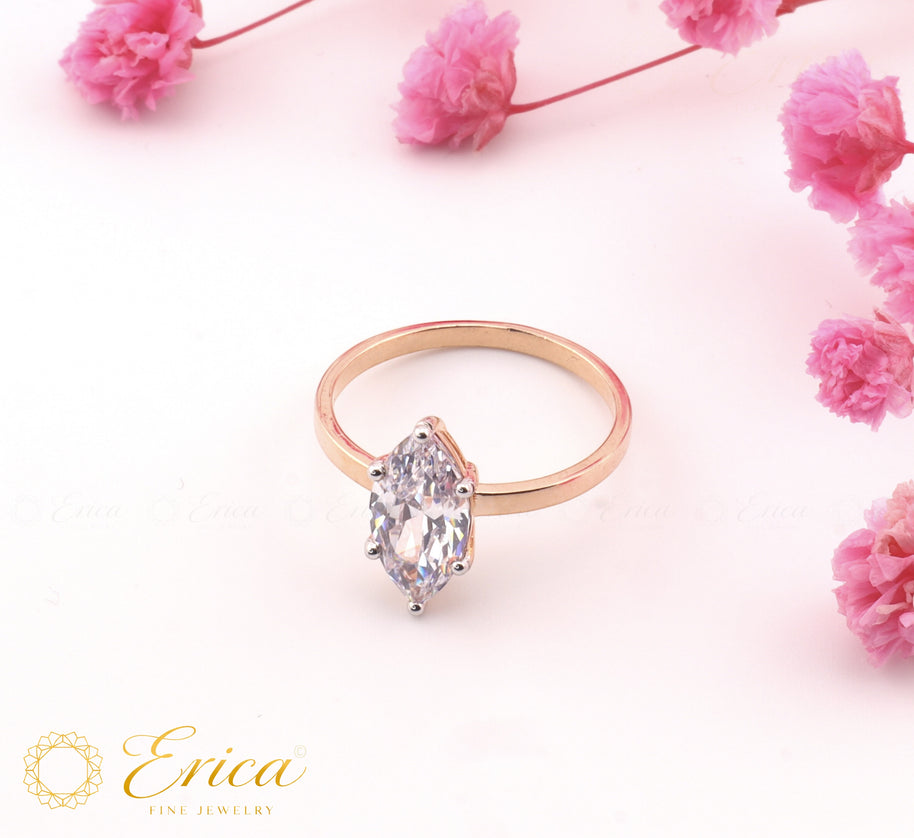 Marquise Cut Solitaire Engagement Ring | Erica Fine Jewelry