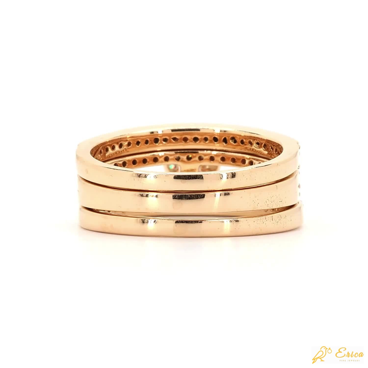 The Elantra - Round Diamond Halo Pave Bridal Set Engagement Ring