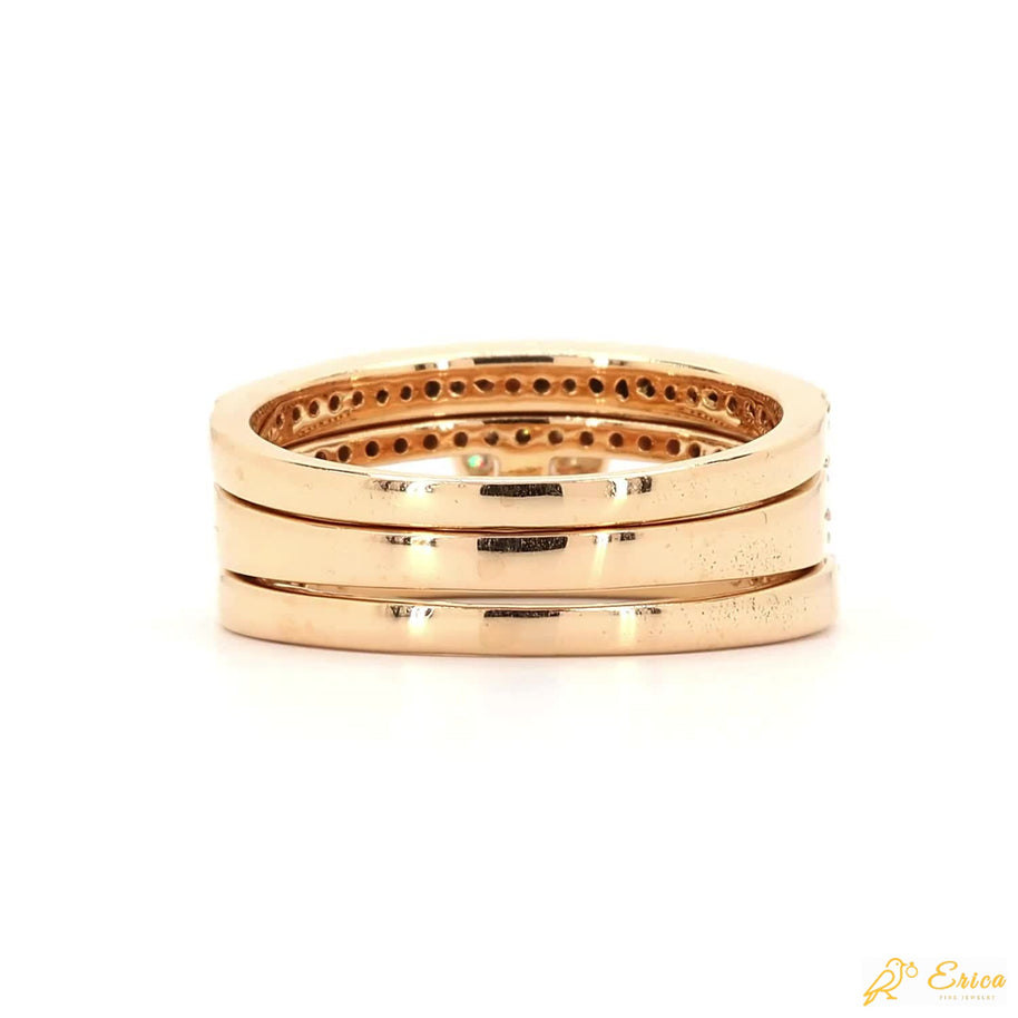 The Elantra - Round Diamond Halo Pave Bridal Set Engagement Ring